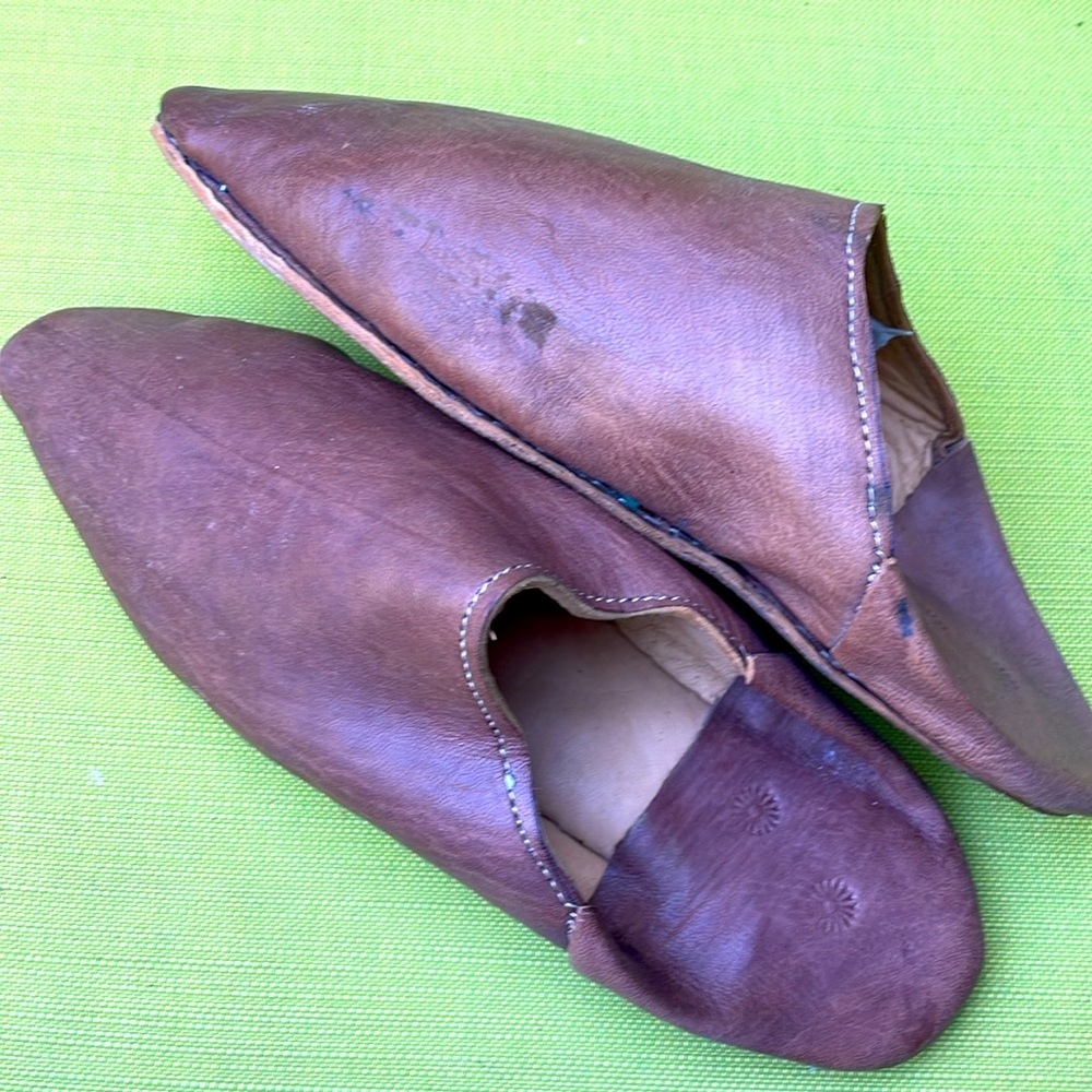 MENS MOROCCAN BABOUCHE LEATHER SLIPPERS - Picture 5 of 8